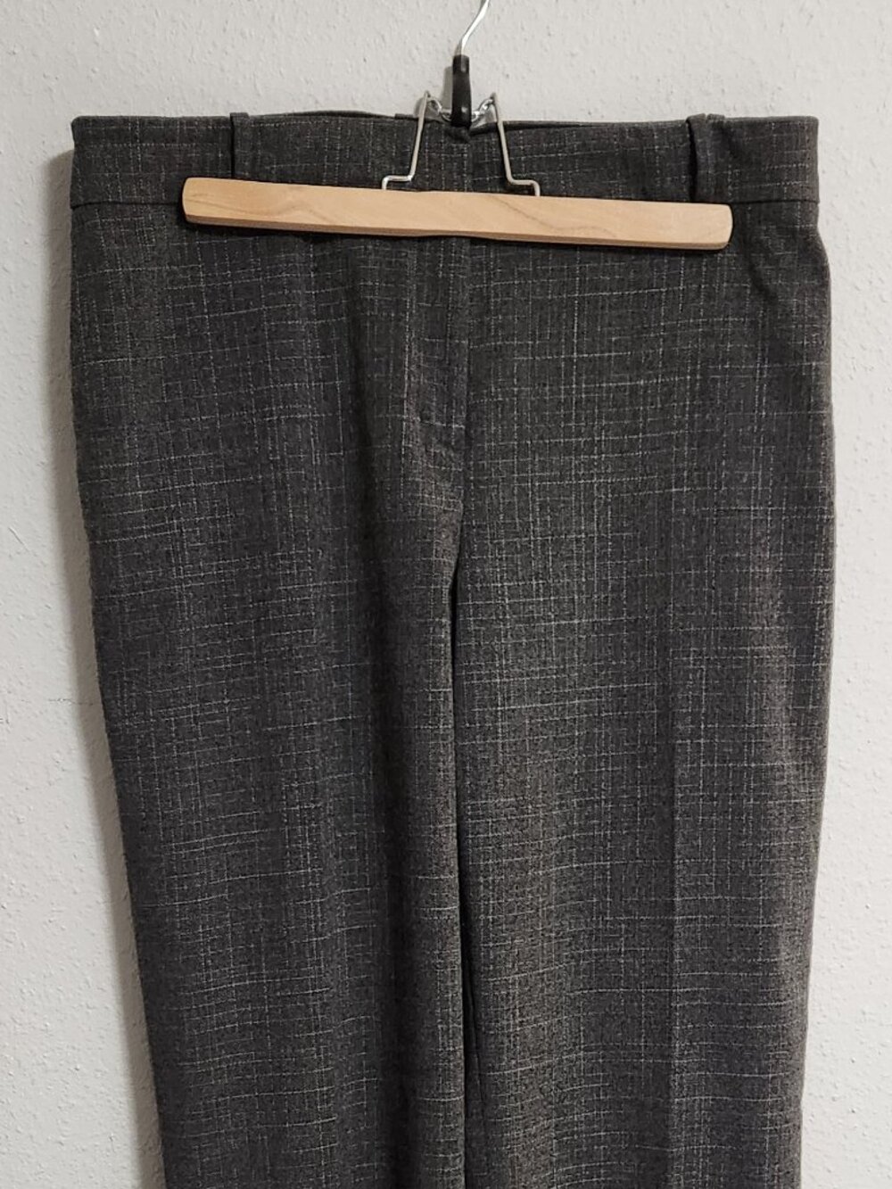 Ann Taylor | Crossstich Gray Slack Trousers Pants 14 Tall